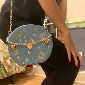 Romwe Mini Heart Decor Star Embroidery Crossbody Bag